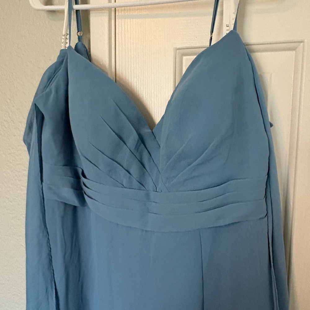 Azazie Cienna bridesmaid/formal dress. Size 16 “steel blue” color. New with tags - Picture 3 of 8